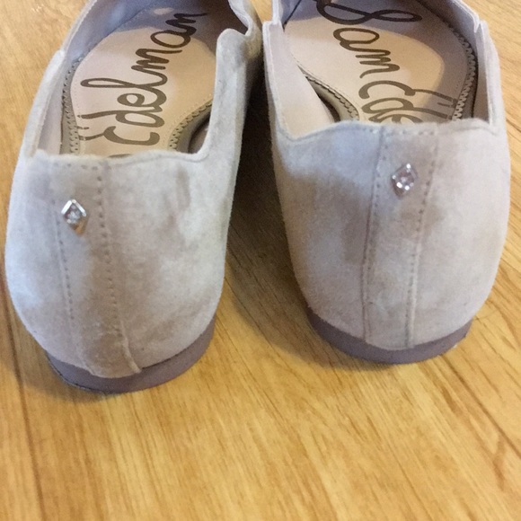Sam Edelman Rosalie Scalloped Oatmeal Suede Flat 9 - Picture 5 of 8